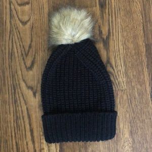 Black knit hat with Pom Pom